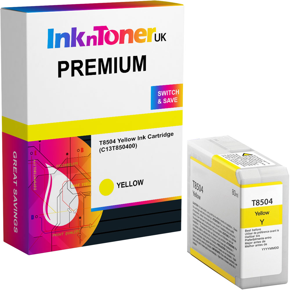 Premium Compatible Epson T8504 Yellow Ink Cartridge (C13T850400)