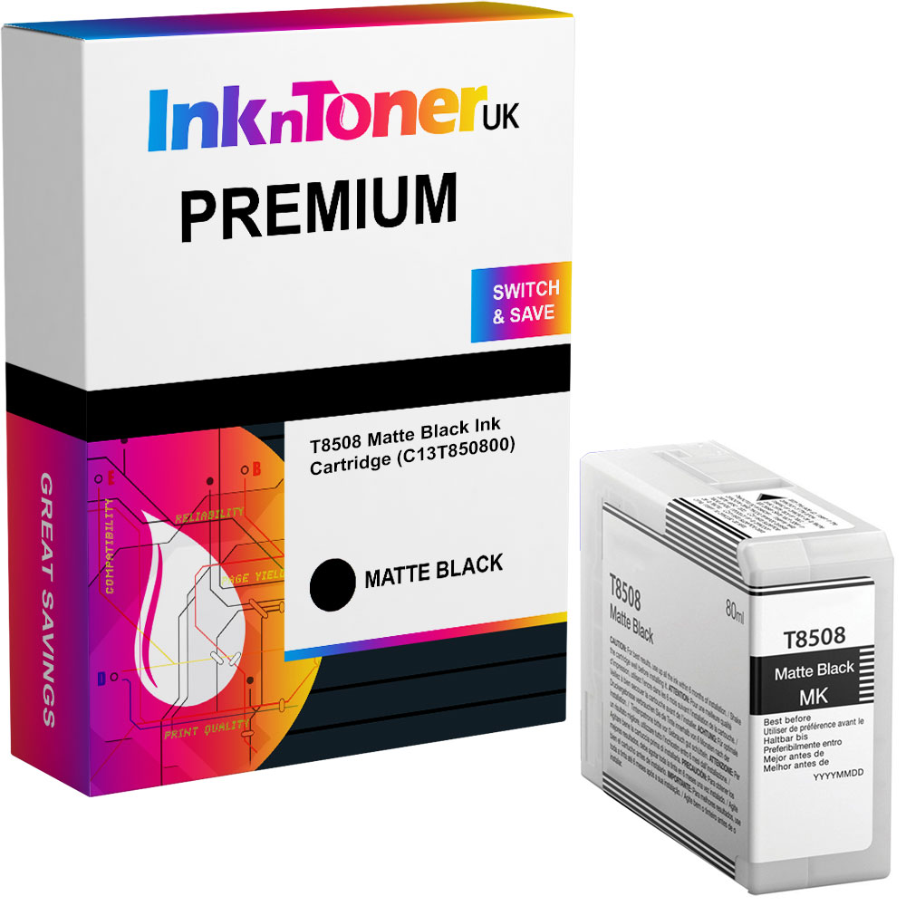 Premium Compatible Epson T8508 Matte Black Ink Cartridge (C13T850800)