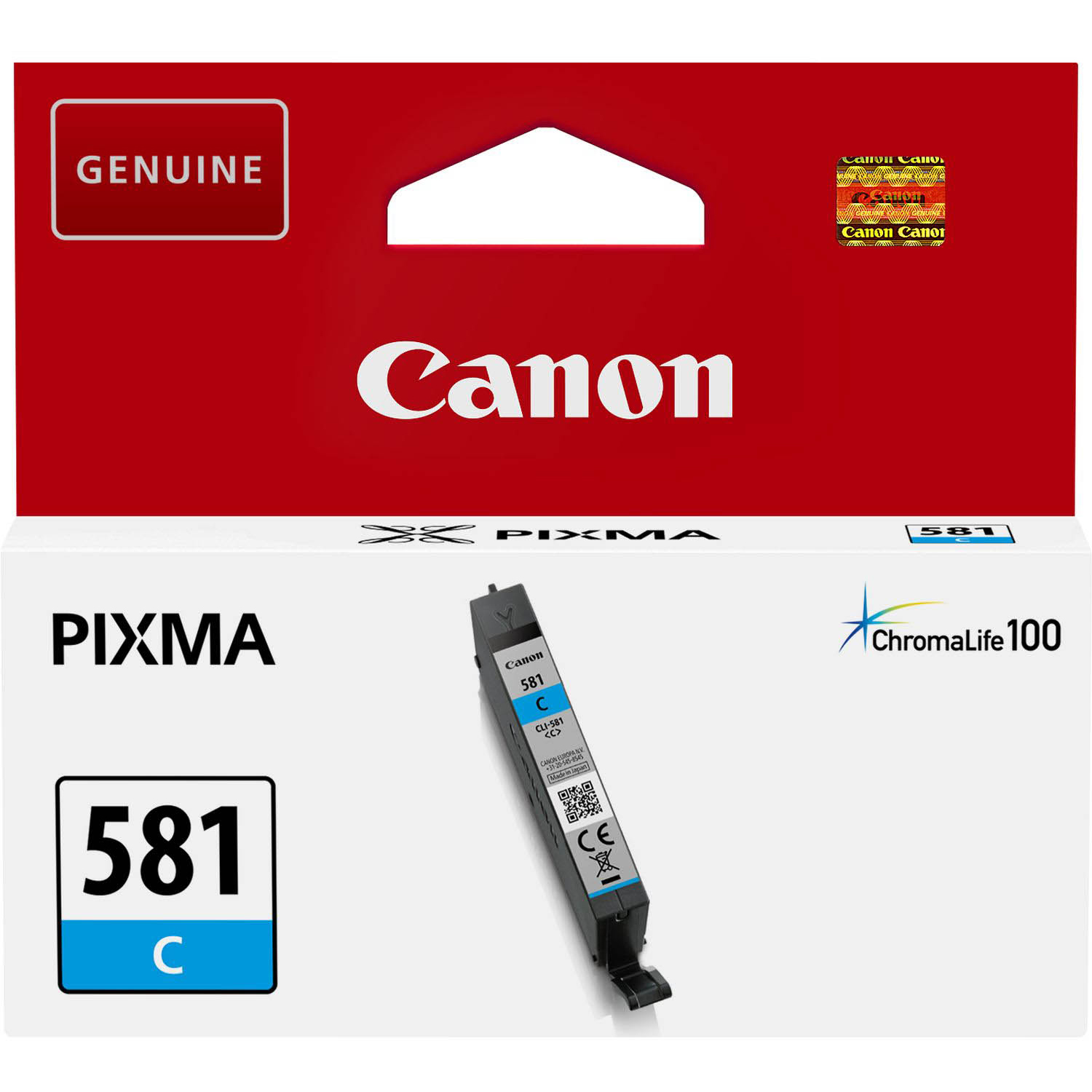 Original Canon CLI-581C Cyan Ink Cartridge (2103C001)