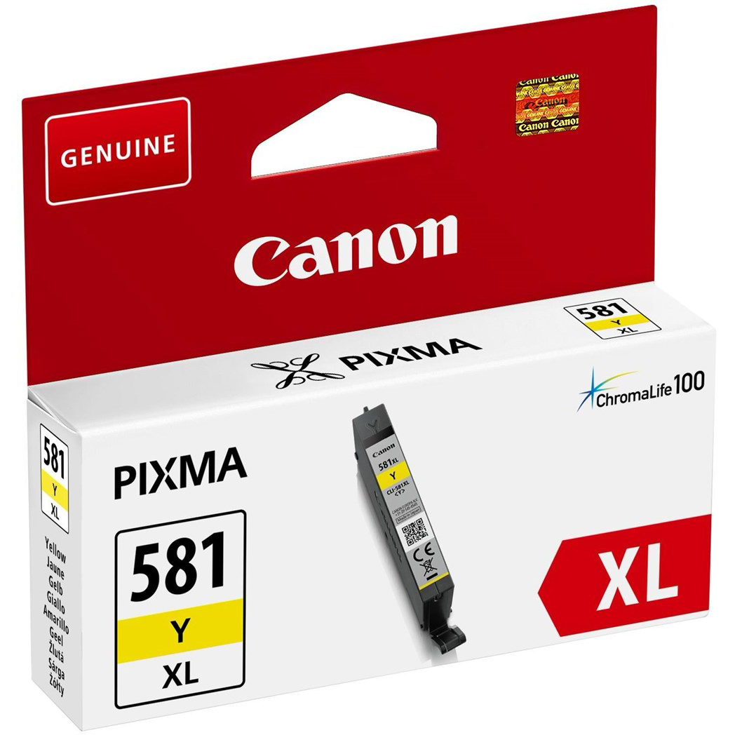 Original Canon CLI-581YXL Yellow High Capacity Ink Cartridge (2051C001)
