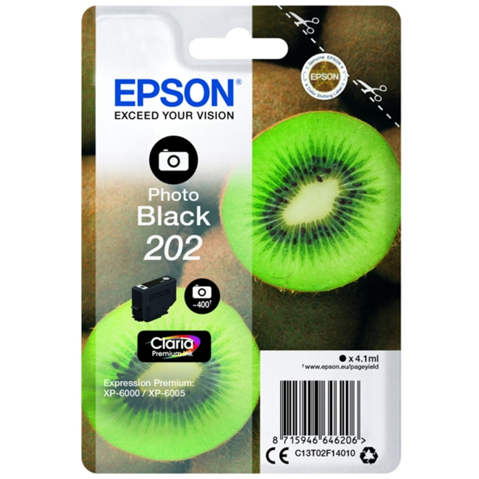 Original Epson 202 Photo Black Ink Cartridge (C13T02F14010) T02F1 Kiwi