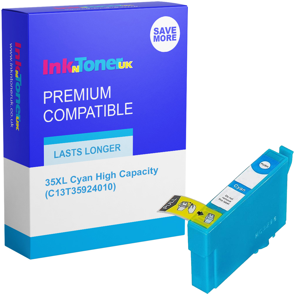 Premium Compatible Epson 35XL Cyan High Capacity Ink Cartridge (C13T35924010) T3592 Padlock