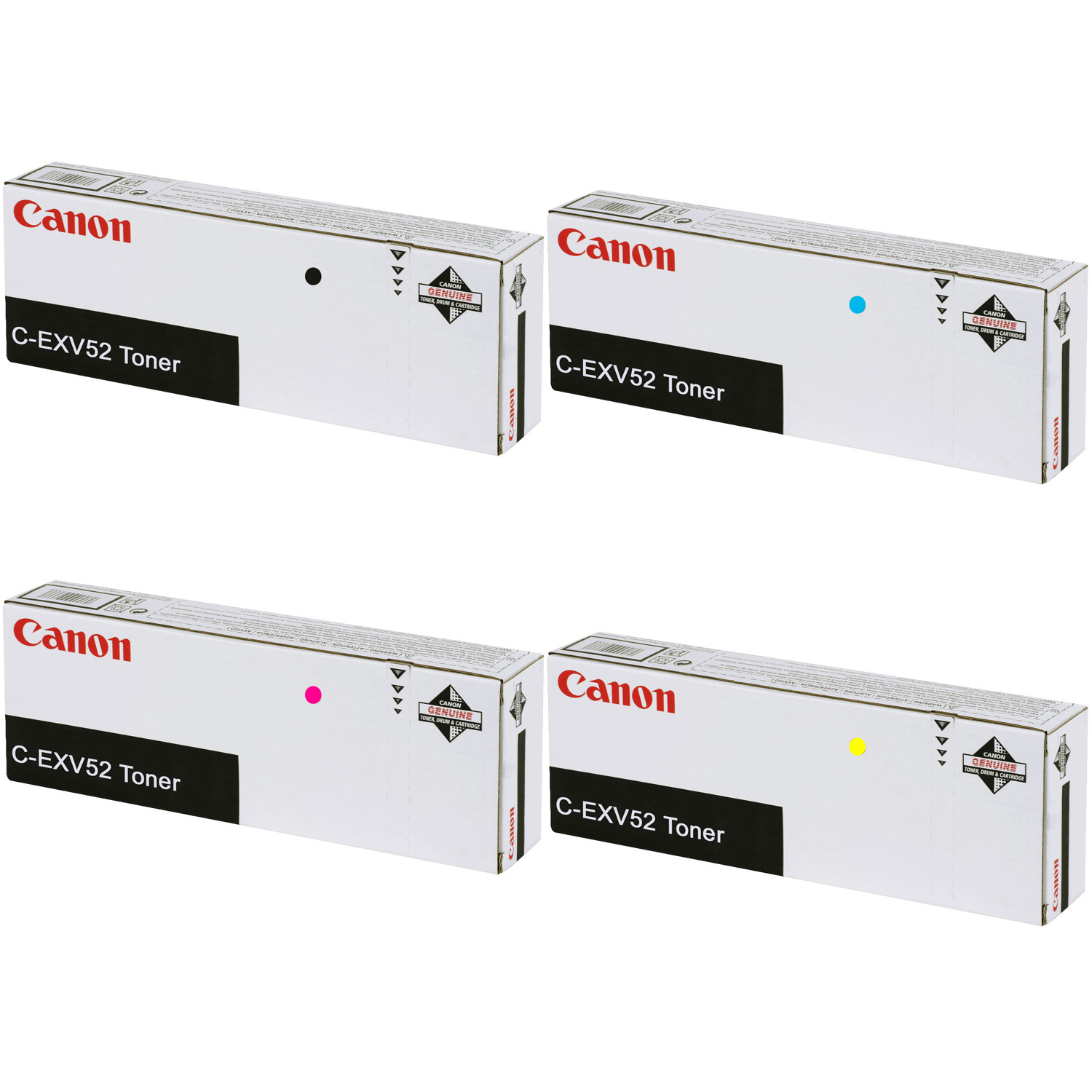 Original Canon C-EXV52 CMYK Multipack Toner Cartridges (0998C002 /0999C002 /1000C002 /1001C002)