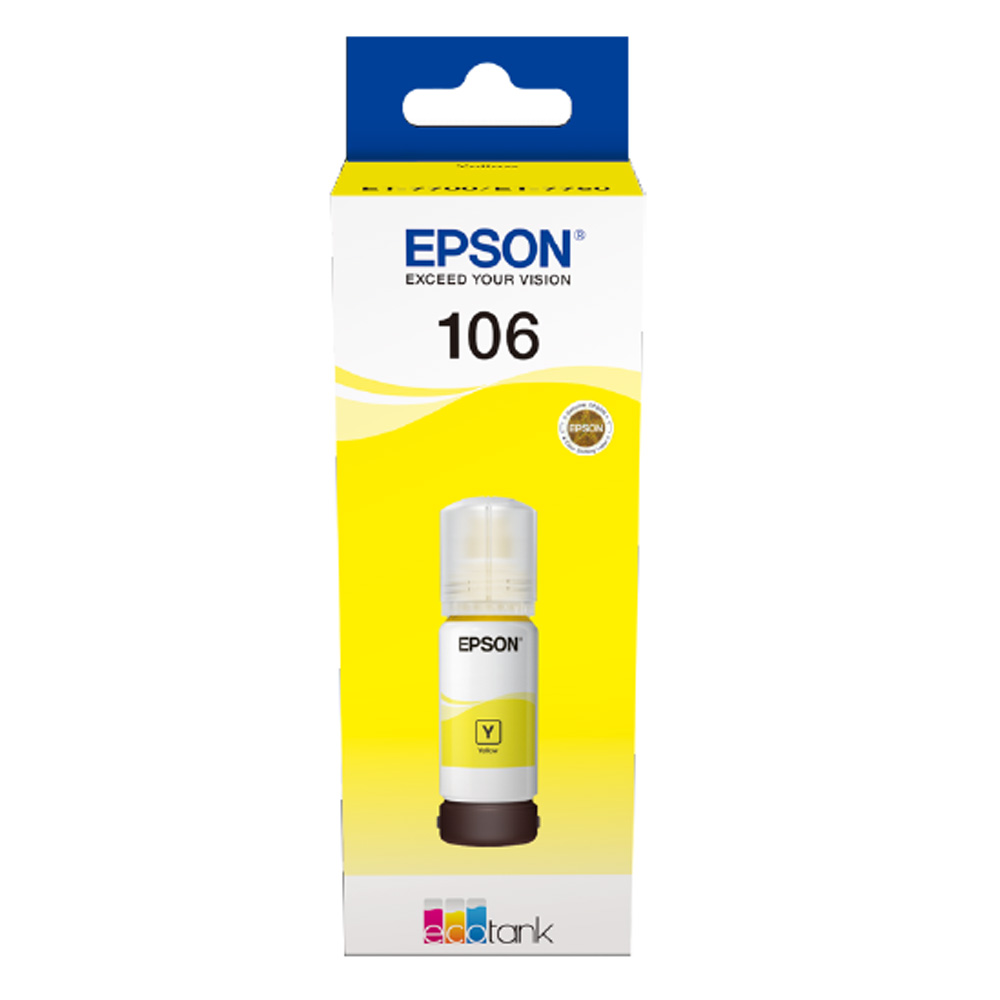 Original Epson 106 Yellow Ink Bottle (C13T00R440)