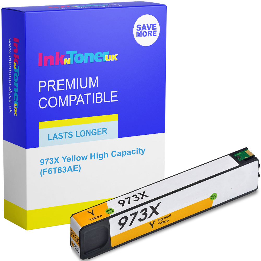 Premium Remanufactured HP 973X Yellow High Capacity Ink Cartridge (F6T83AE)