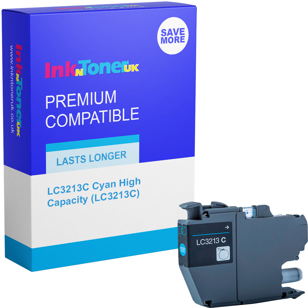 Premium Compatible Brother LC3213C Cyan High Capacity Ink Cartridge (LC3213C)