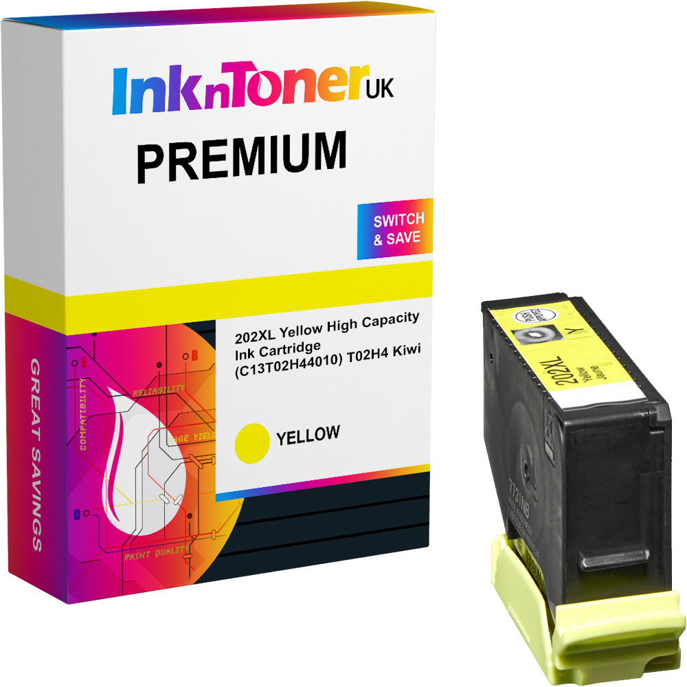 Premium Compatible Epson 202XL Yellow High Capacity Ink Cartridge (C13T02H44010) T02H4 Kiwi