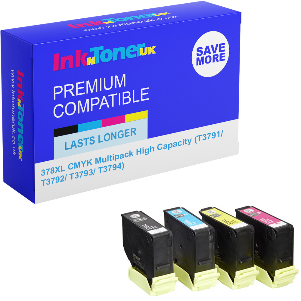 Premium Compatible Epson 378XL CMYK Multipack High Capacity Ink Cartridges (T3791/ T3792/ T3793/ T3794) Squirrel