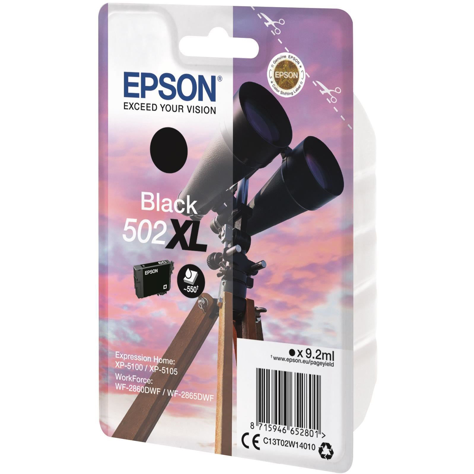 Original Epson 502XL Black High Capacity Ink Cartridge (C13T02W14010) T02W1 Binoculars