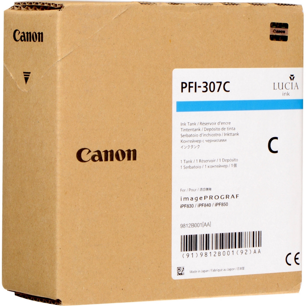Original Canon PFI-307C Cyan Ink Cartridge (9812B001AA)