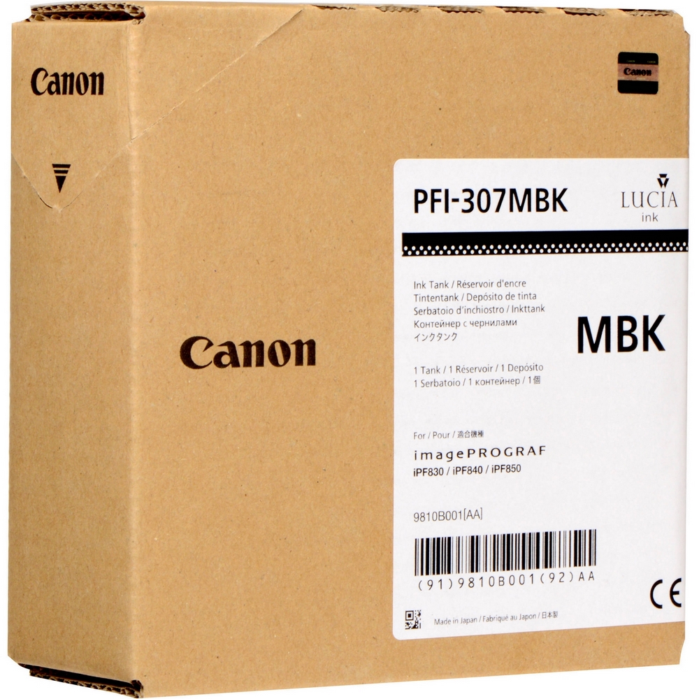 Original Canon PFI-307MBK Matte Black Ink Cartridge (9810B001AA)
