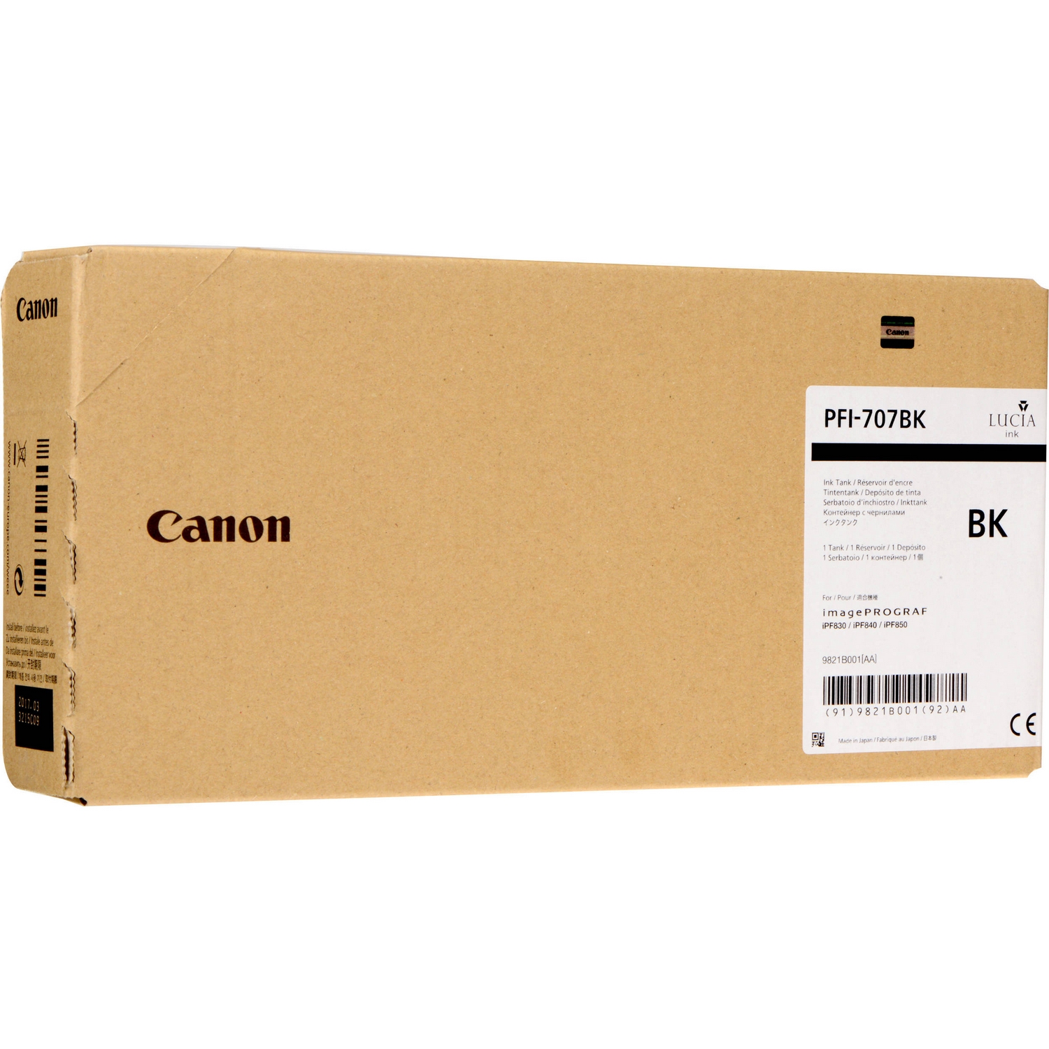 Original Canon PFI-707BK Black High Capacity Ink Cartridge (9821B001AA)