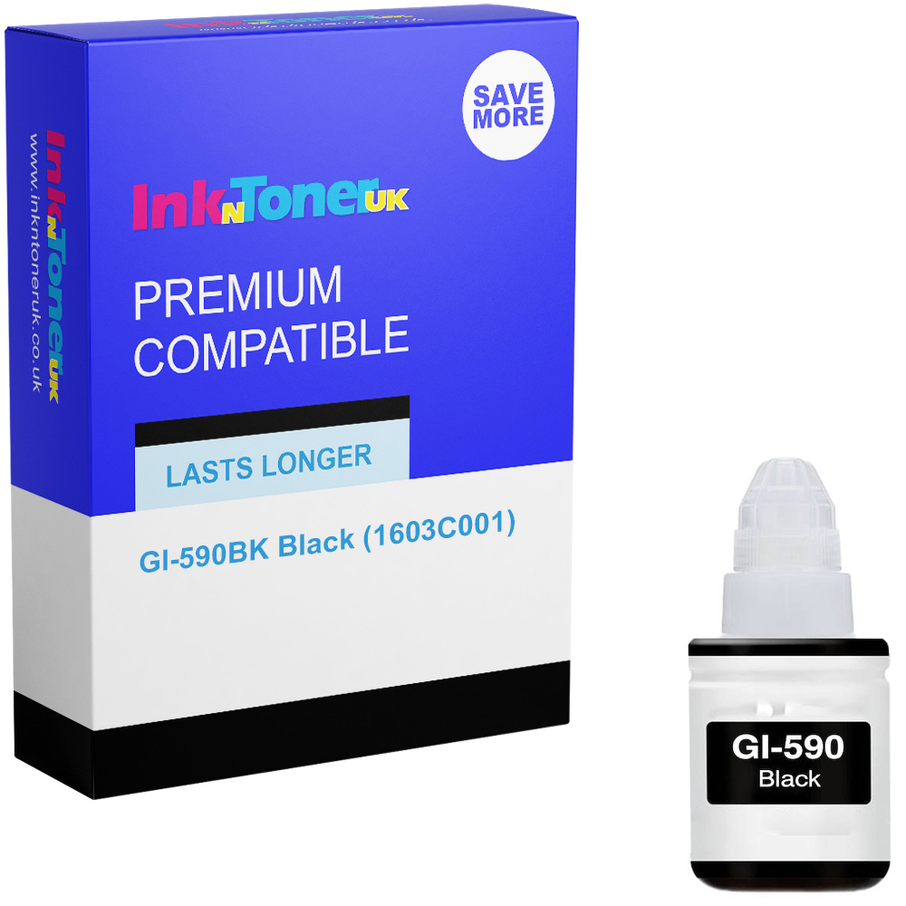Premium Compatible Canon GI-590BK Black Ink Bottle (1603C001)