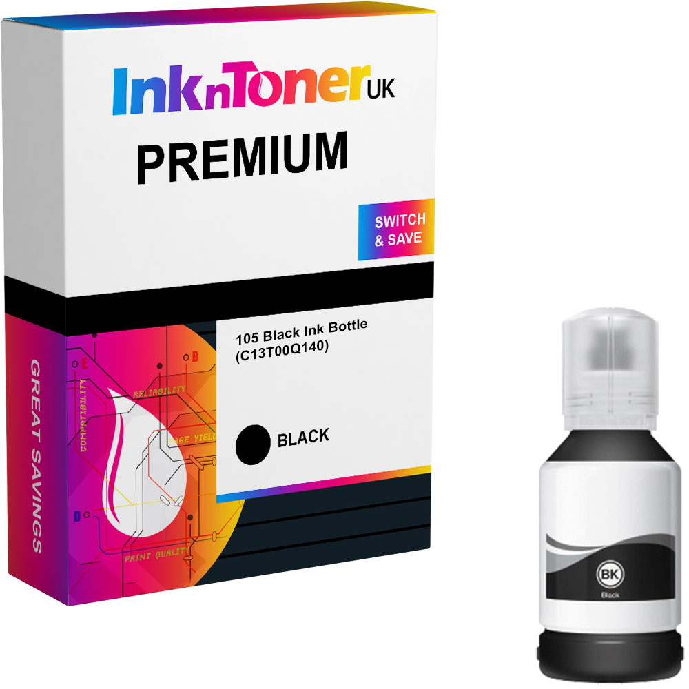 Premium Compatible Epson 105 Black Ink Bottle (C13T00Q140)
