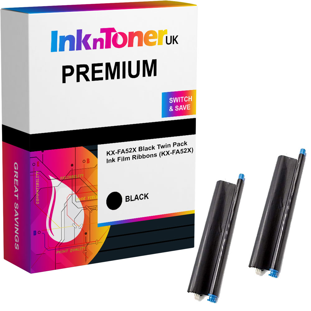 Premium Compatible Panasonic KX-FA52X Black Twin Pack Ink Film Ribbons (KX-FA52X)