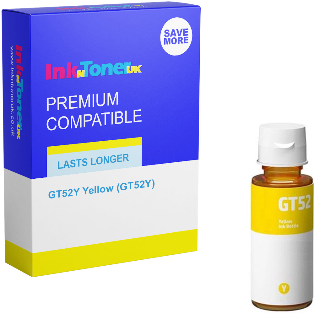 Premium Compatible HP GT52Y Yellow Ink Bottle (GT52Y)