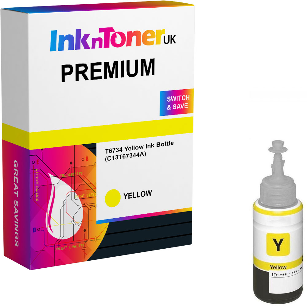 Premium Compatible Epson T6734 Yellow Ink Bottle (C13T67344A)