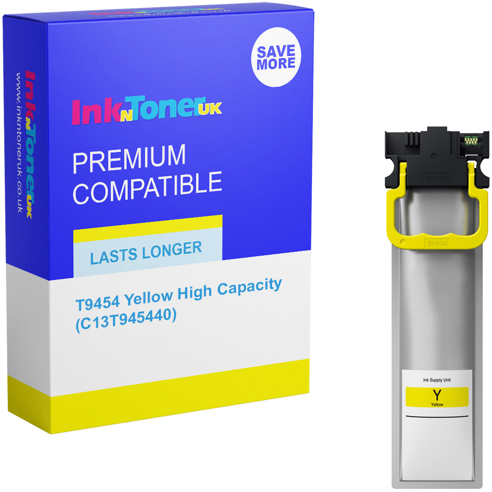 Premium Compatible Epson T9454 Yellow High Capacity Ink Cartridge (C13T945440)