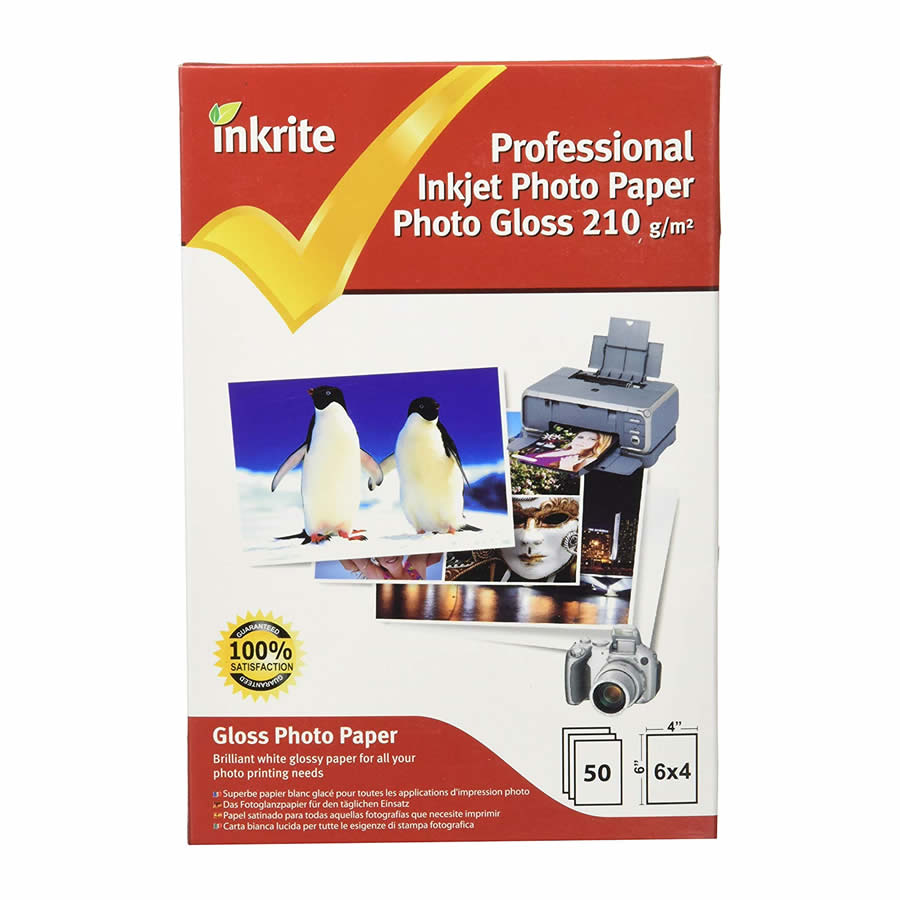 Original Inkrite PhotoPlus Professional Paper Photo Gloss 210gsm A6 6x4 - 50 sheets