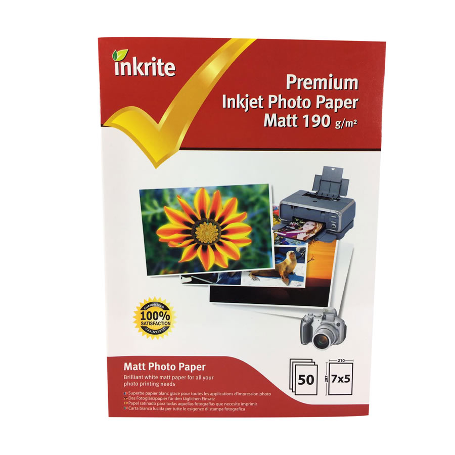 Original Inkrite PhotoPlus Professional Paper Matt 190gsm B6 7x5 - 50 sheets