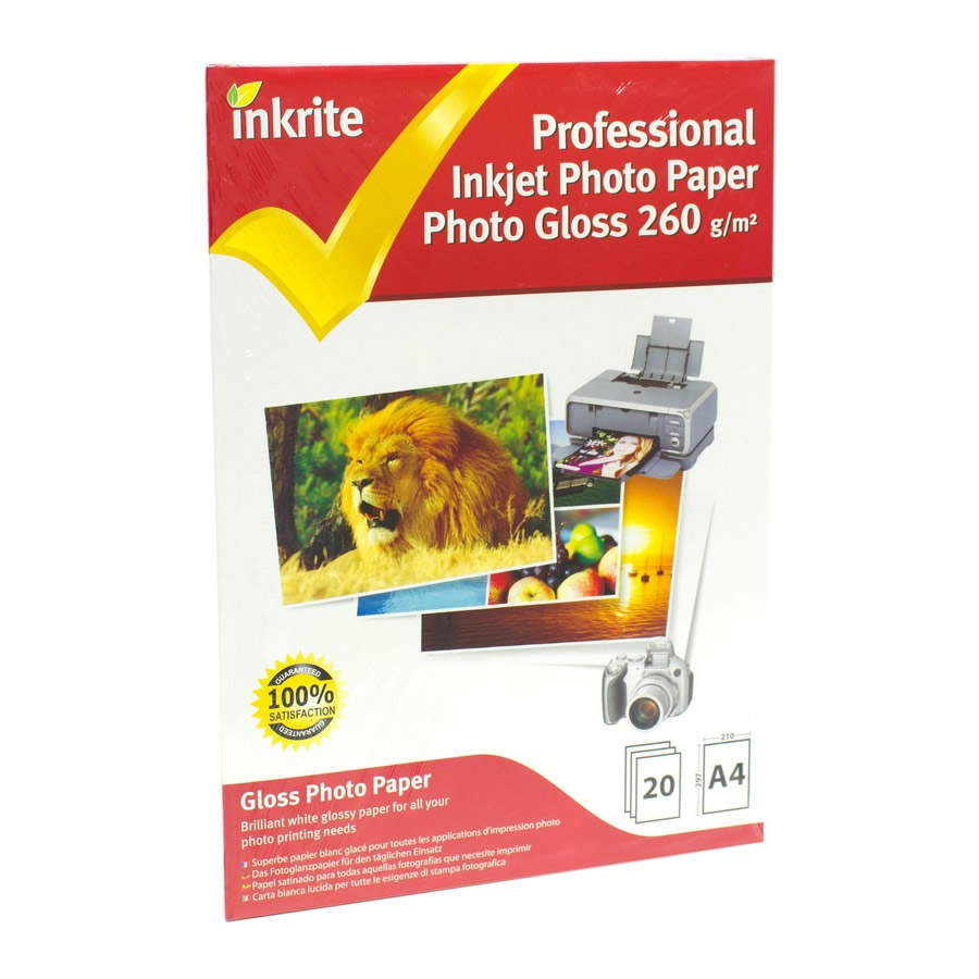 Original Inkrite PhotoPlus Professional Paper Photo Gloss 260gsm A4 - 20 sheets