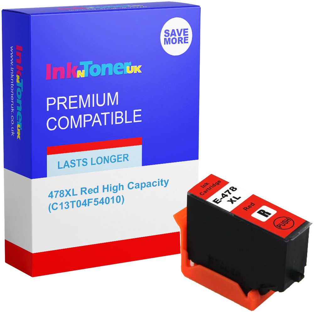 Premium Compatible Epson 478XL Red High Capacity Ink Cartridge (C13T04F54010) T04F5 Squirrel