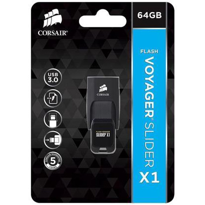 Original Corsair Flash Voyager Slider X1 64GB USB 3.0 USB Flash Drive (CMFSL3X1-64GB)
