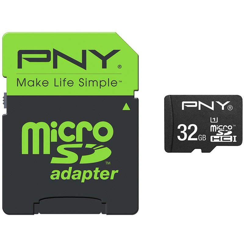 Original PNY 32GB MicroSDHC Card Class 10 with Adaptor (SDU32GHIGPER-1-EF)