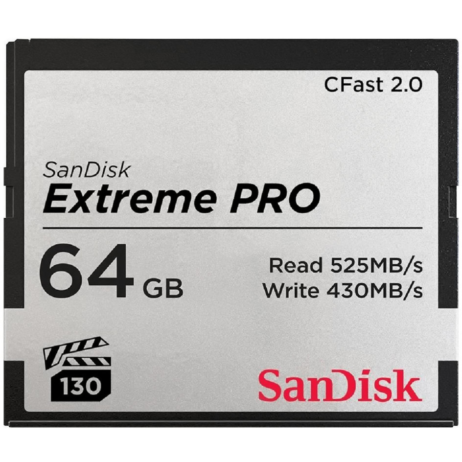 Original SanDisk Extreme Pro Cfast 2.0 64GB Memory Card (SDCFSP-064G-G46D)