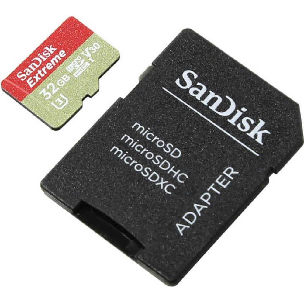 Original SanDisk Extreme Class 10 32GB MicroSDHC Memory Card + SD Adapter (SDSQXAF-032G-GN6AA)