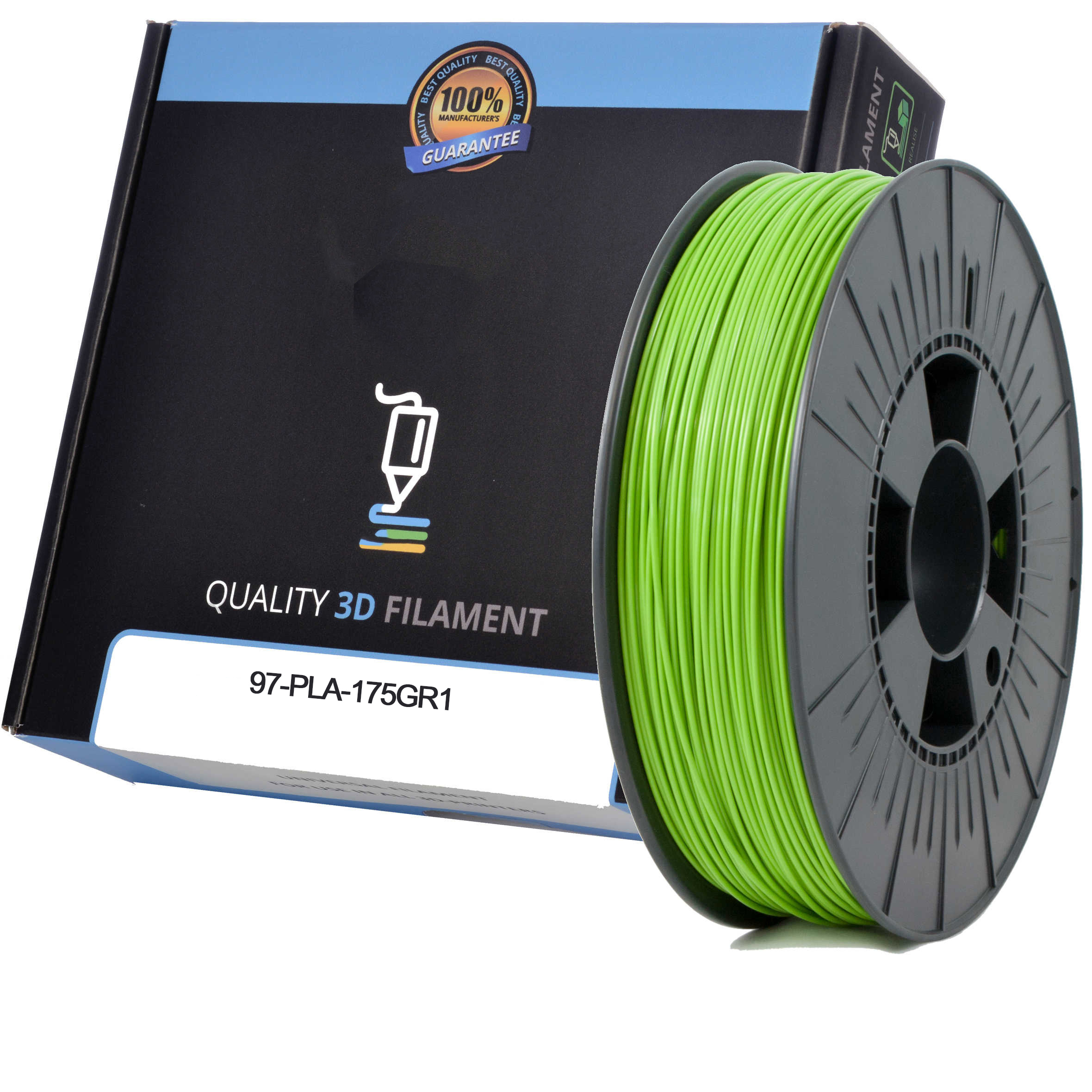 Premium Compatible PLA 1.75mm Apple Green 1kg 3D Filament (97-PLA-175GR1)