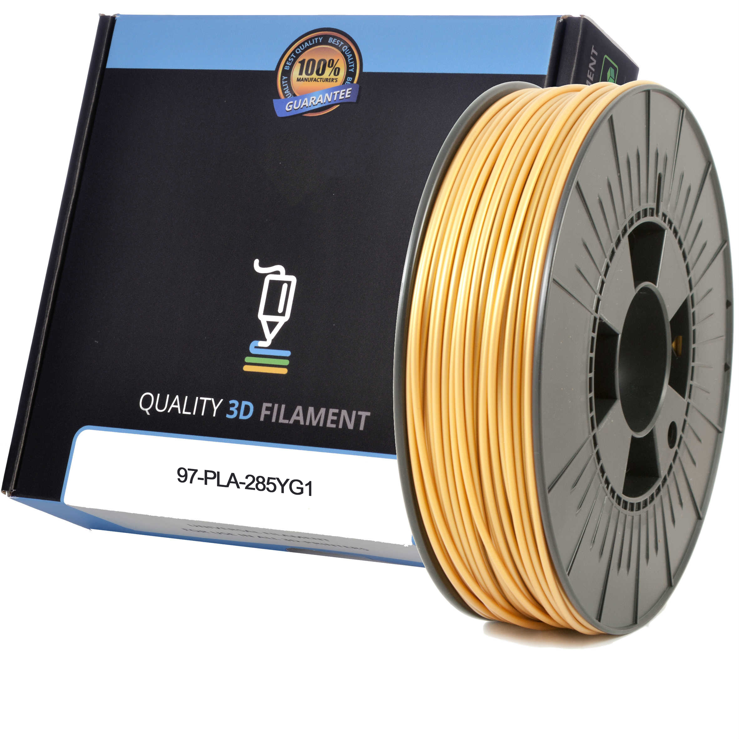 Premium Compatible PLA 2.85mm Yellow Gold 1kg 3D Filament (97-PLA-285YG1)
