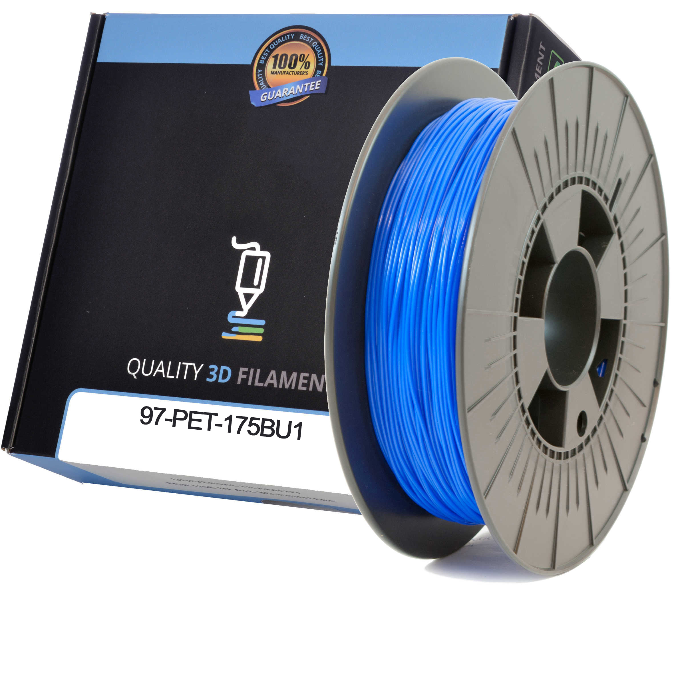 Premium Compatible PETG 1.75mm Sky Blue 1kg 3D Filament (97-PET-175BU1)