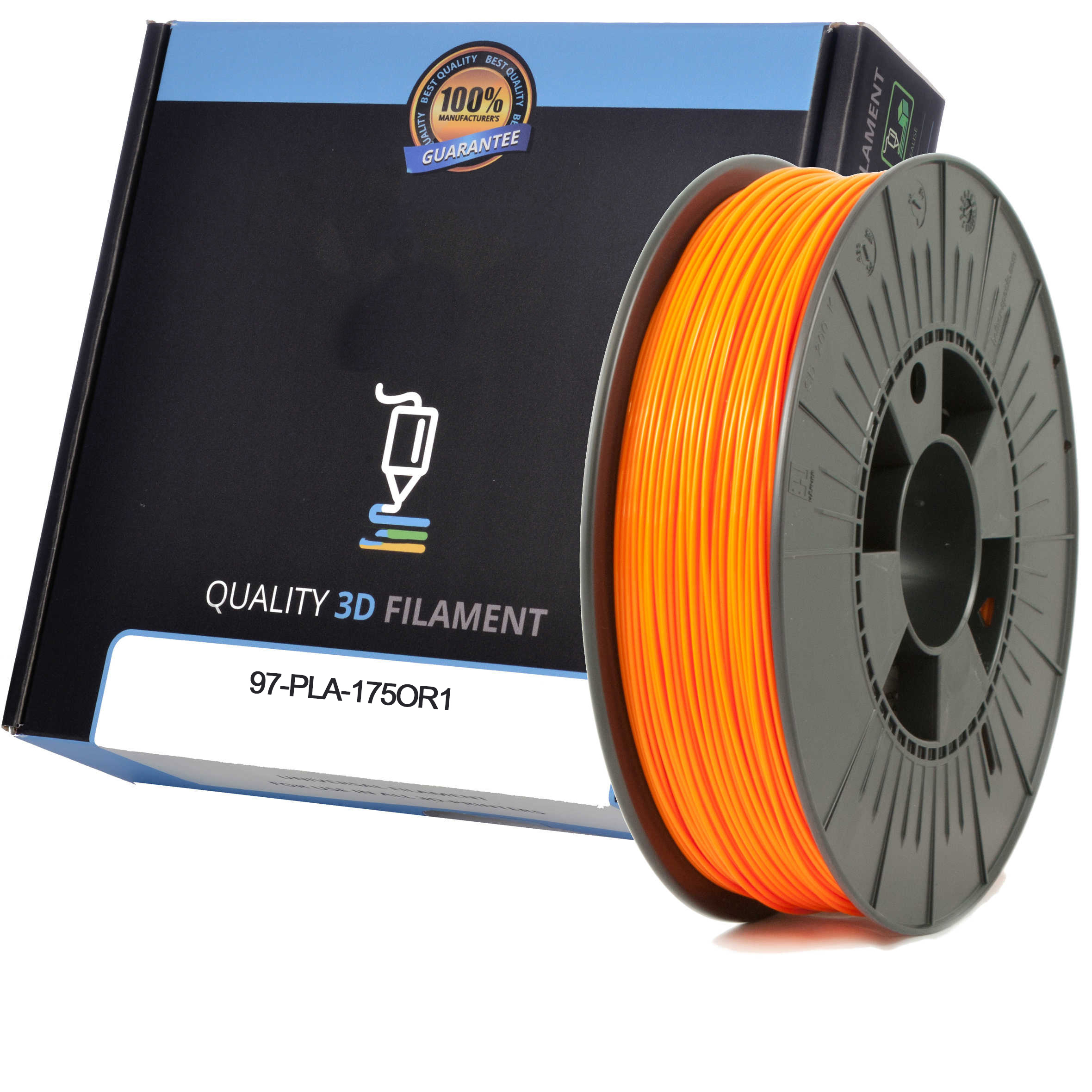 Premium Compatible PLA 1.75mm Orange 1kg 3D Filament (97-PLA-175OR1)