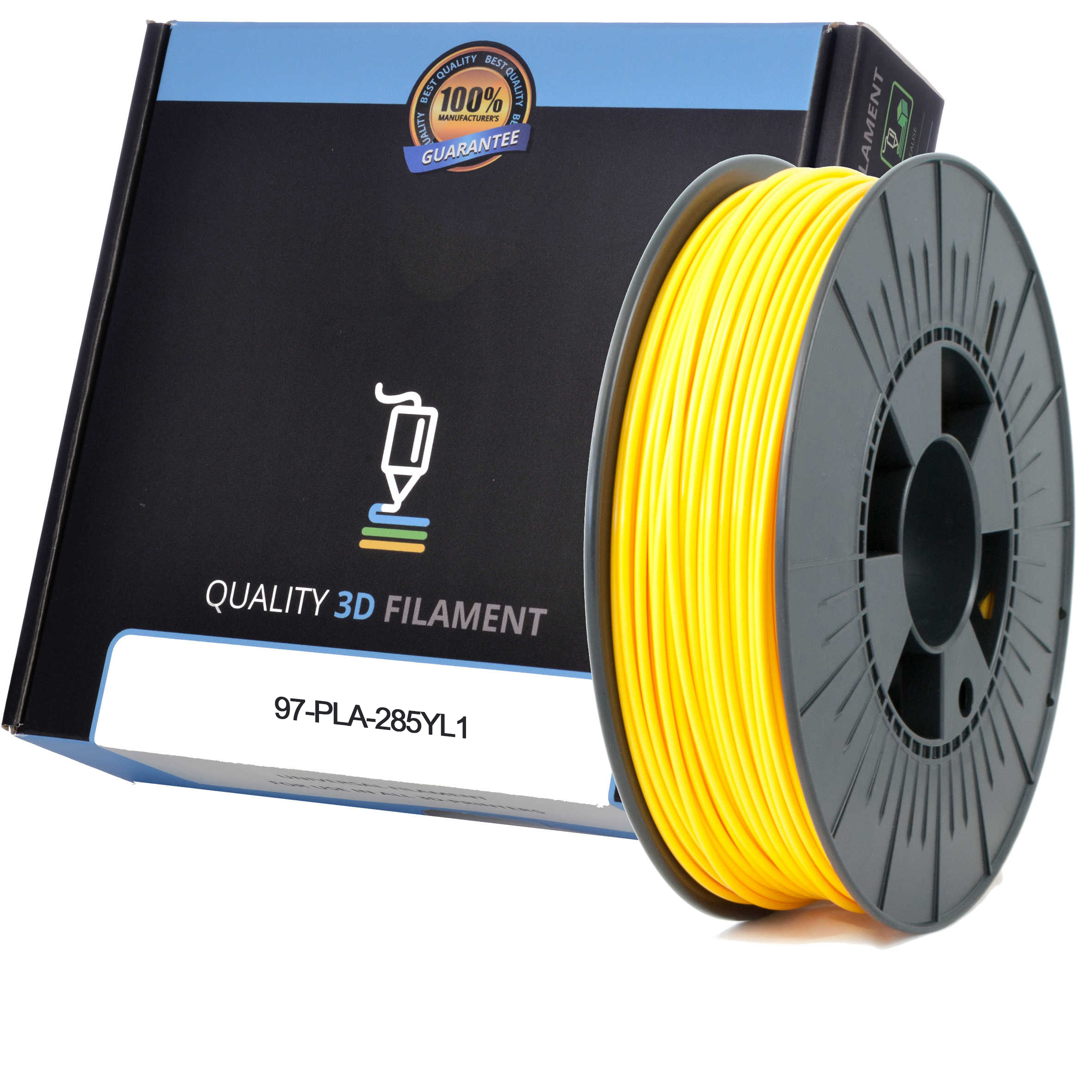 Premium Compatible PLA 2.85mm Yellow 1kg 3D Filament (97-PLA-285YL1)