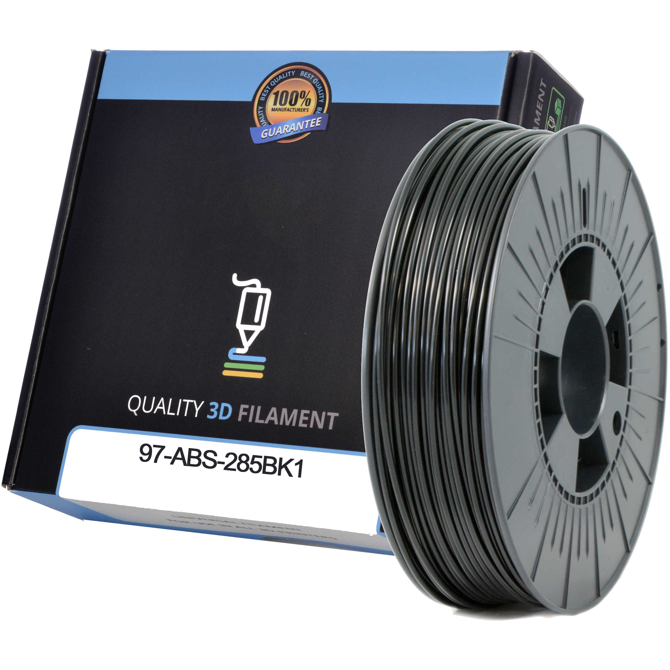 Premium Compatible ABS 2.85mm Black 1kg 3D Filament (97-ABS-285BK1)