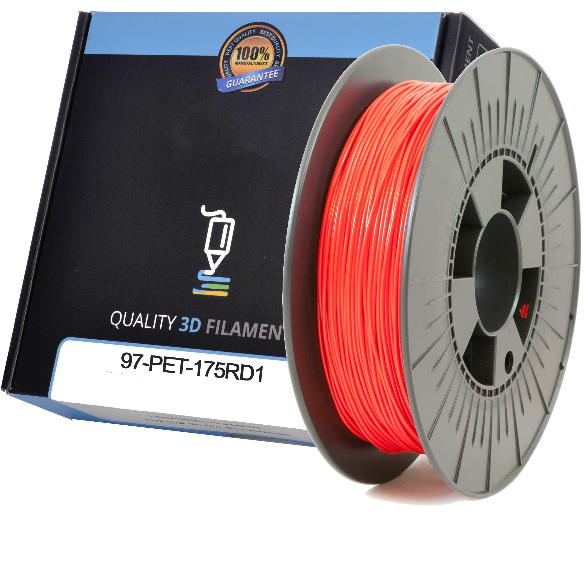 Premium Compatible PETG 1.75mm Red 1kg 3D Filament (97-PET-175RD1)