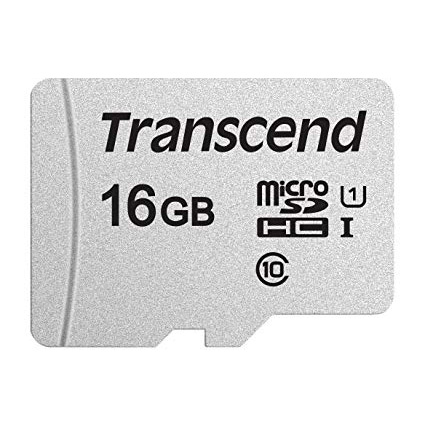 Original Transcend 16GB MicroSD Memory Card (TS16GUSD300S)