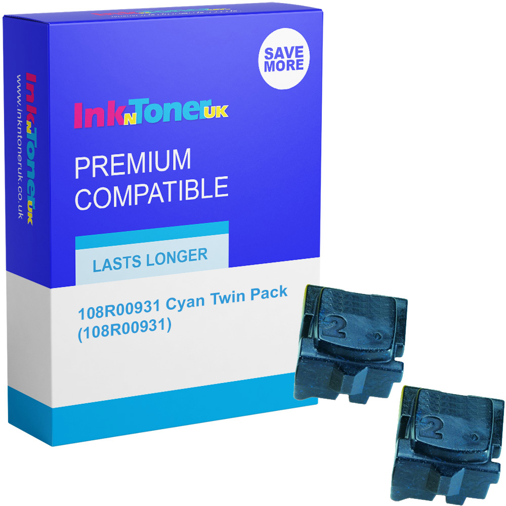 Premium Compatible Xerox 108R00931 Cyan Twin Pack Solid Ink (108R00931)