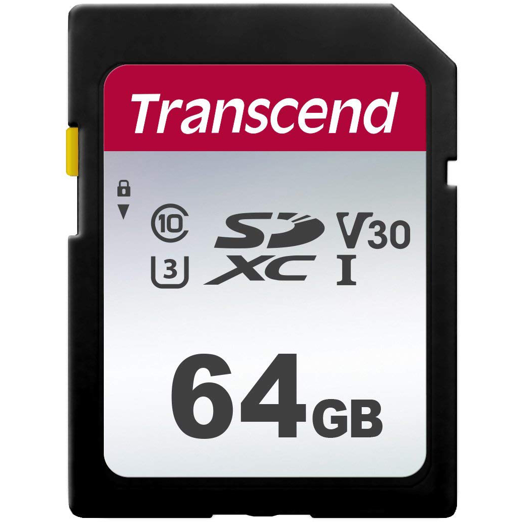 Original Transcend 300s Class 10 64GB SDXC Memory Card (TS64GSDC300S)