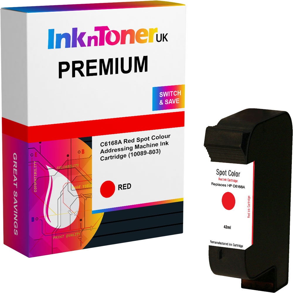 Premium Remanufactured HP C6168A Red Spot Colour Addressing Machine Ink Cartridge (10089-803)