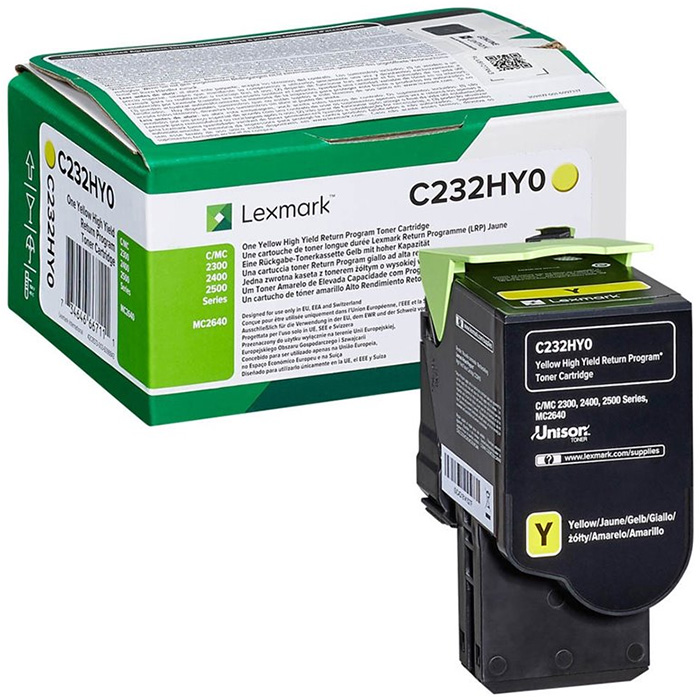 Original Lexmark C232HY0 Yellow High Capacity Toner Cartridge (C232HY0)