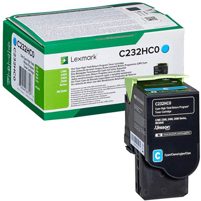 Original Lexmark C232HC0 Cyan High Capacity Toner Cartridge (C232HC0)
