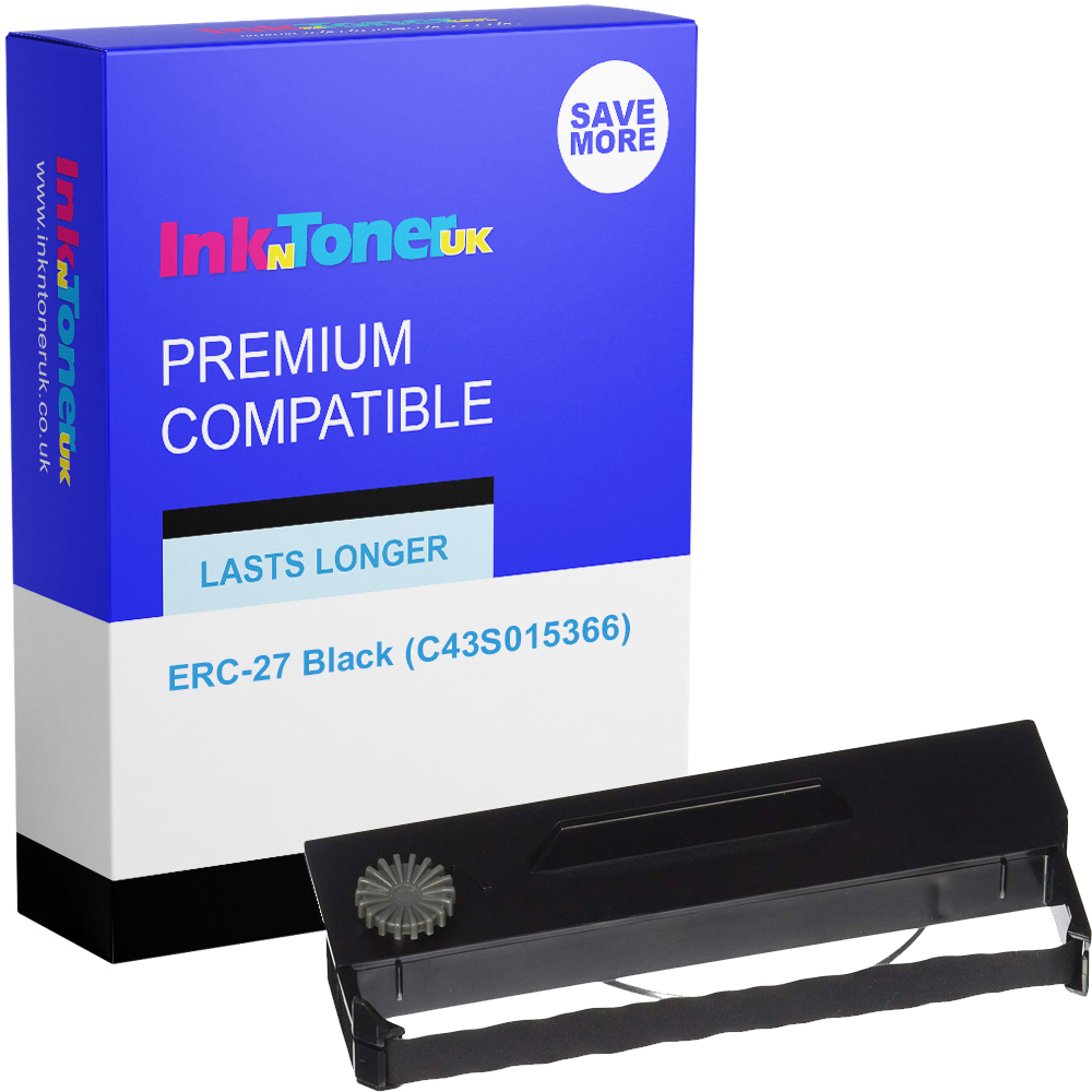 Premium Compatible Epson ERC-27 Black Fabric Ribbon (C43S015366)