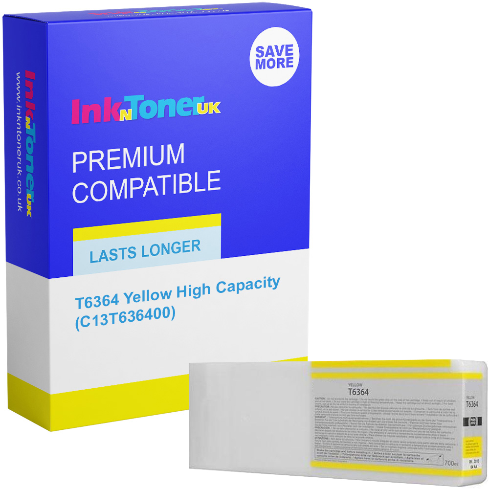 Premium Compatible Epson T6364 Yellow High Capacity Ink Cartridge (C13T636400)
