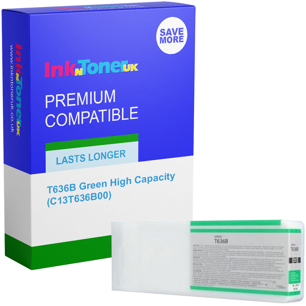 Premium Compatible Epson T636B Green High Capacity Ink Cartridge (C13T636B00)