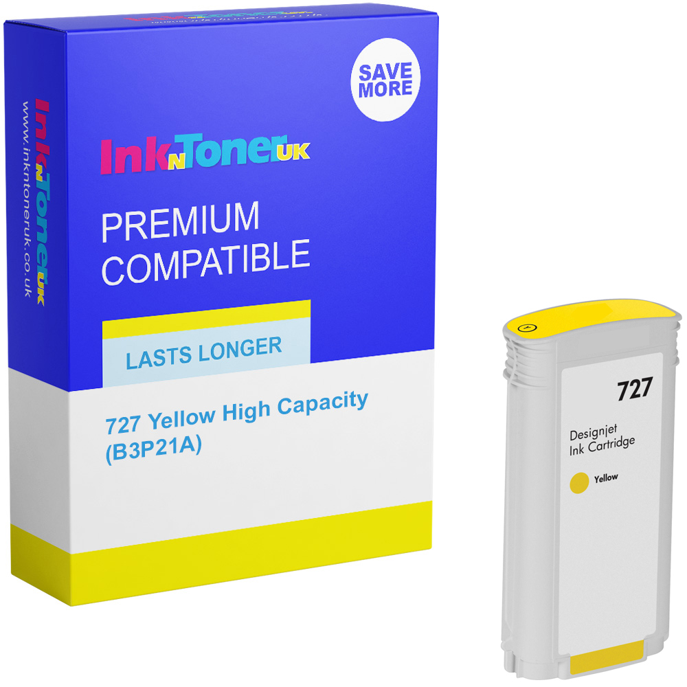 Premium Remanufactured HP 727 Yellow High Capacity Ink Cartridge (B3P21A)
