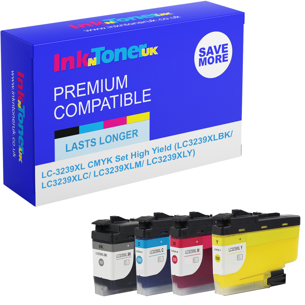 Premium Compatible Brother LC-3239XL CMYK Multipack High Capacity Ink Cartridges (LC3239XLBK/ LC3239XLC/ LC3239XLM/ LC3239XLY)