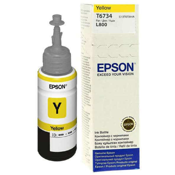 Original Epson T6734 Yellow Ink Bottle (C13T67344A)