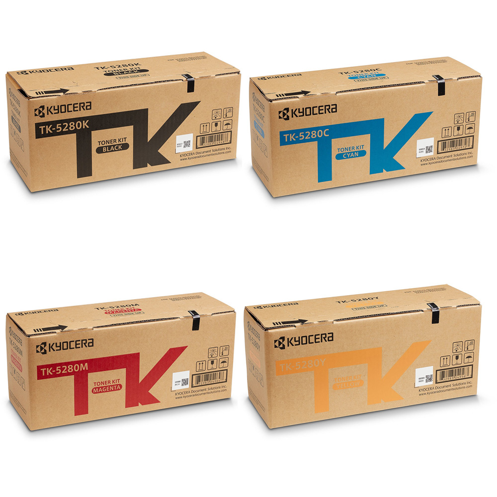 Original Kyocera TK-5280 CMYK Multipack Toner Cartridges (1T02TW0NL0/ 1T02TWCNL0/ 1T02TWBNL0/ 1T02TWANL0)